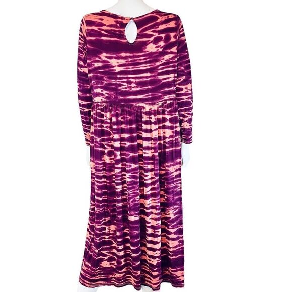 Terra & Sky Tie Dye Ripple Long Sleeve Maxi Dress - Picture 5 of 10
